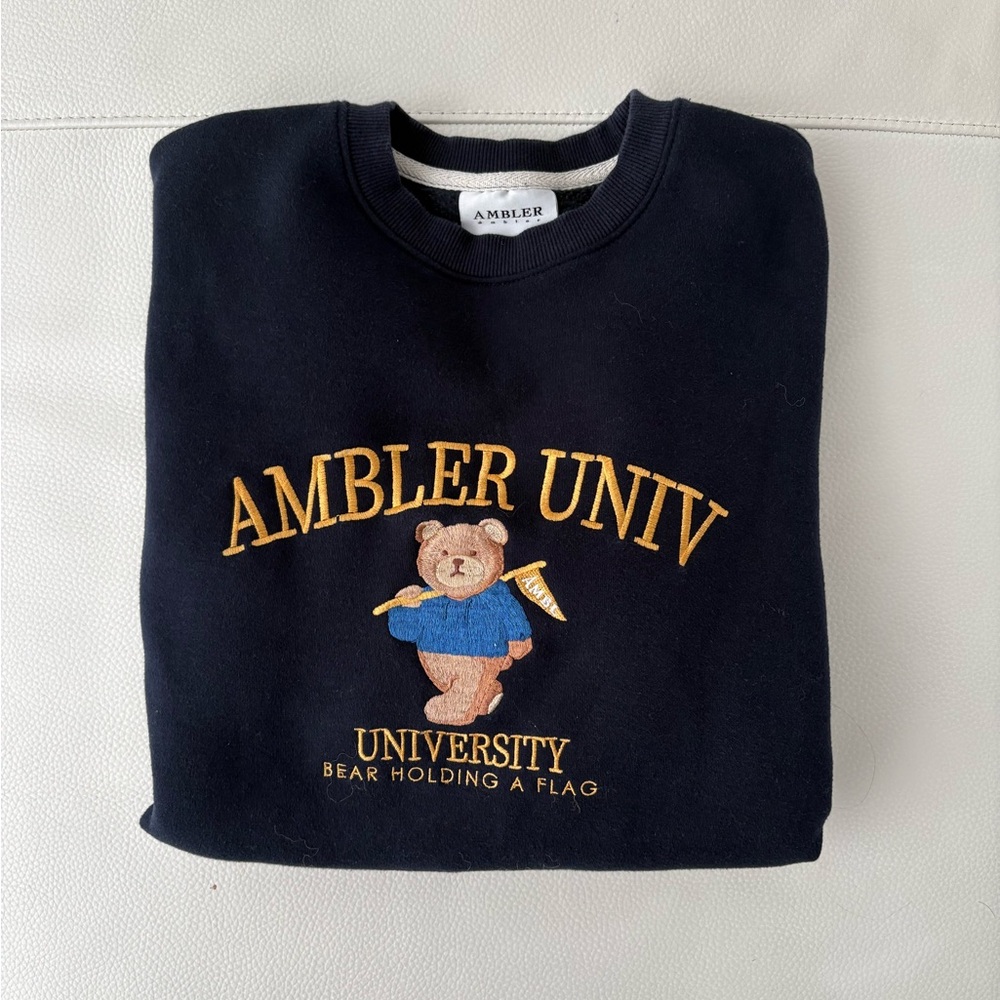 Navy Sweatshirt with Bear Design